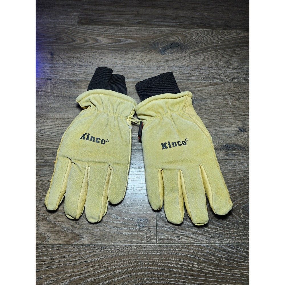 Kinco 901 Heatkeep Mens Pigskin Leather Insulated Work Ski Gloves Yellow L NWOT